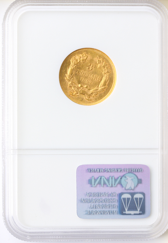 1862 $3 Indian Princess NGC MS61