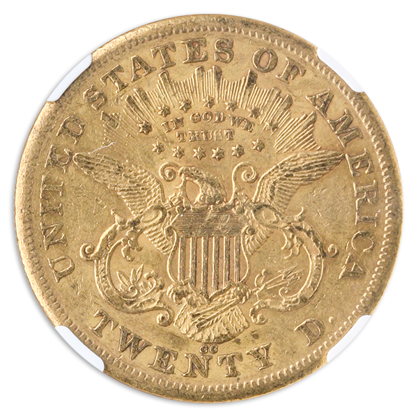 1876-CC $20 Liberty NGC AU53