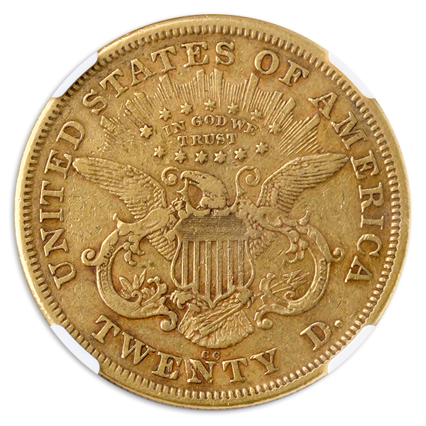 1872-CC $20 Liberty NGC XF40 CAC