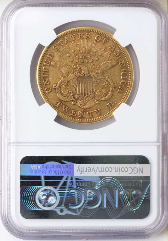 1872-CC $20 Liberty NGC XF40 CAC