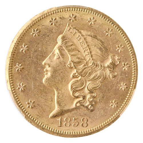 1858-S $20 Liberty CACG MS61 1858-S $20 Liberty CACG MS61