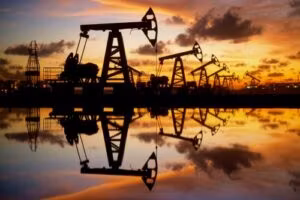 oil pump jack sunset