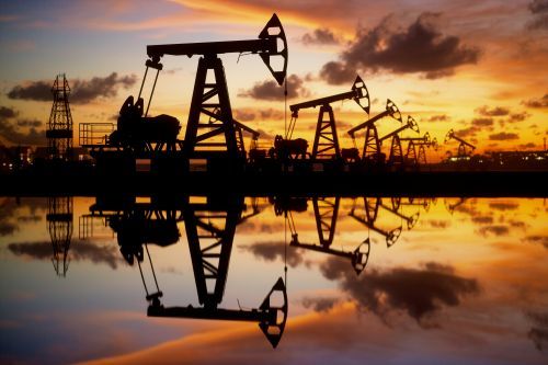 oil pump jack sunset