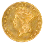 1867 $1 Gold PCGS MS65