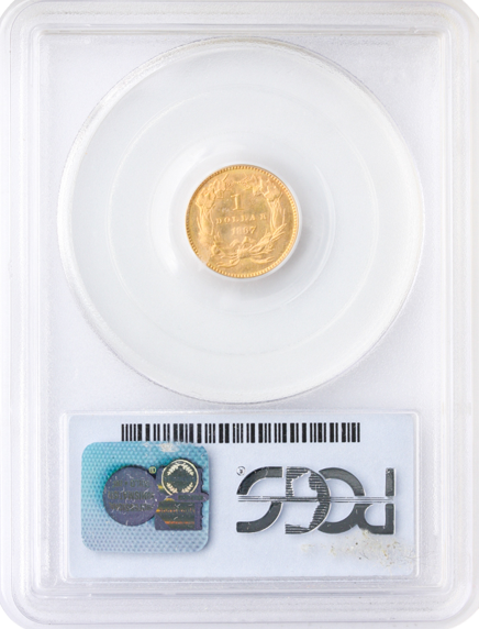 1867 $1 Gold PCGS MS65
