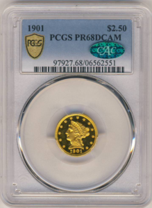 1901 $2.50 Liberty PCGS PR68 Deep Cameo CAC