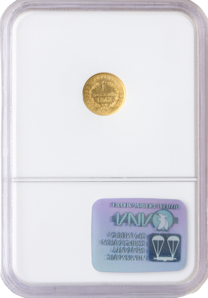 1853-O $1 Gold NGC MS61