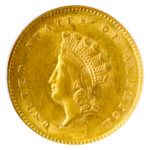 1855 $1 Indian Princess Gold Coin NGC Mint State 61(MS61)