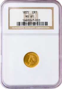 1855 $1 Indian Princess NGC MS61