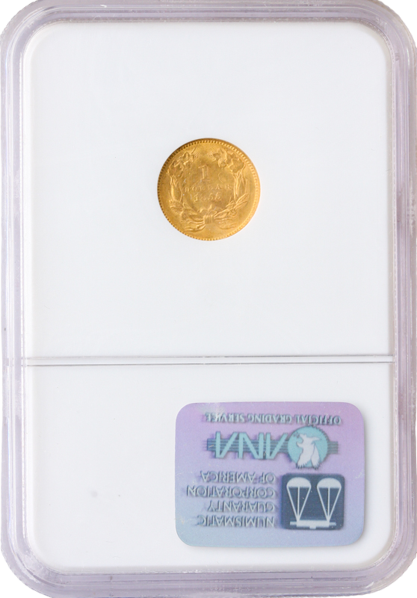 1855 $1 Indian Princess Gold Coin NGC Mint State 61(MS61)