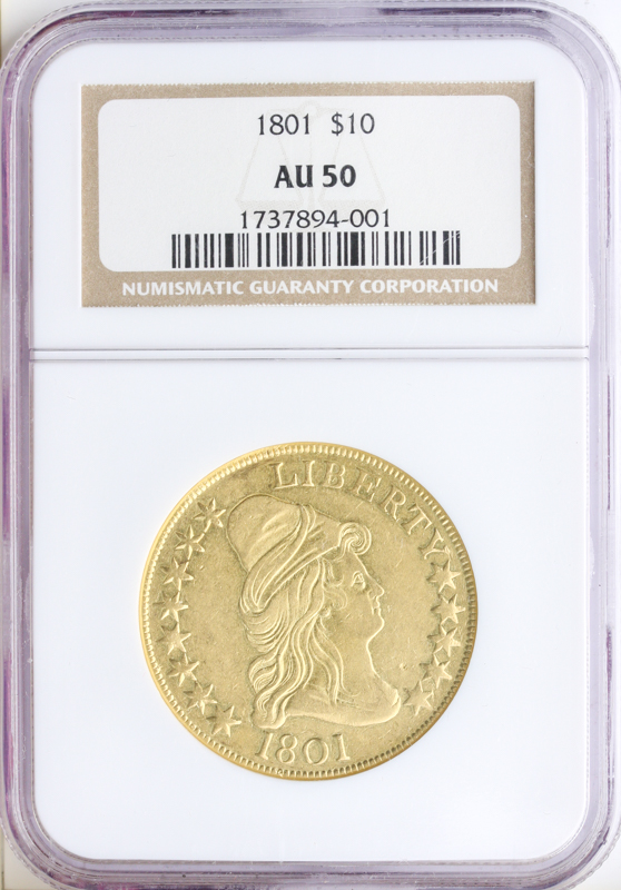 1801 $10 Draped Bust NGC AU50
