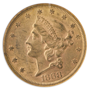 1868-S $20 Liberty NGC AU58 CAC