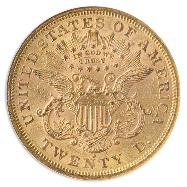1868-S $20 Liberty NGC AU58 CAC