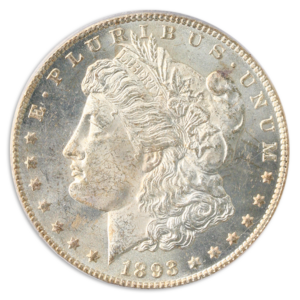 1893-CC Morgan $1 Silver Coin PCGS Mint State 63(MS63) CAC