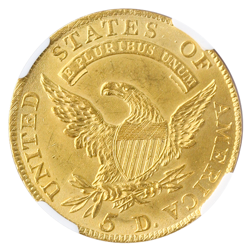1810 $5 Capped Bust Large Date Large 5 NGC MS63