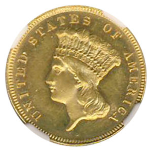 1888 $3 Indian Princess NGC PR63 Cameo CAC