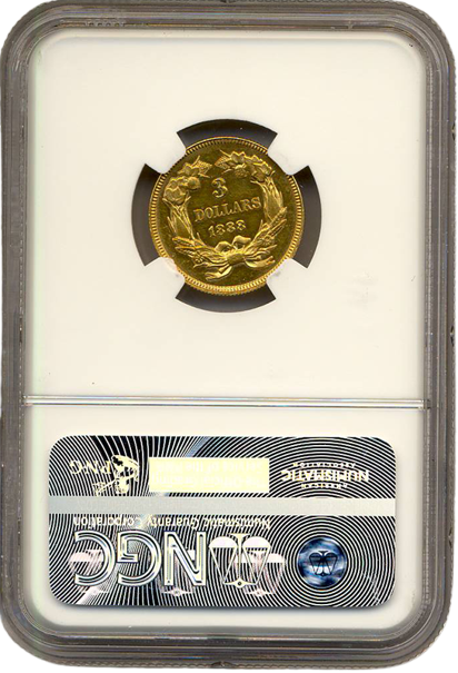 1888 $3 Indian Princess NGC PR63 Cameo CAC