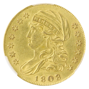 1808/7 $5 Capped Bust CACG MS60