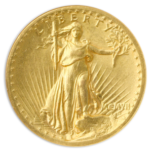 1907 $20 Saint Gaudens High Relief Flat Edge NGC MS61