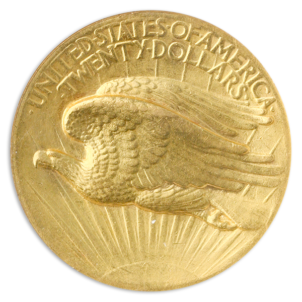 1907 $20 Saint Gaudens High Relief Flat Edge NGC MS61