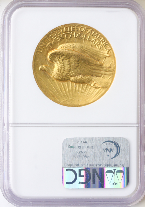 1907 $20 Saint Gaudens High Relief Flat Edge NGC MS61