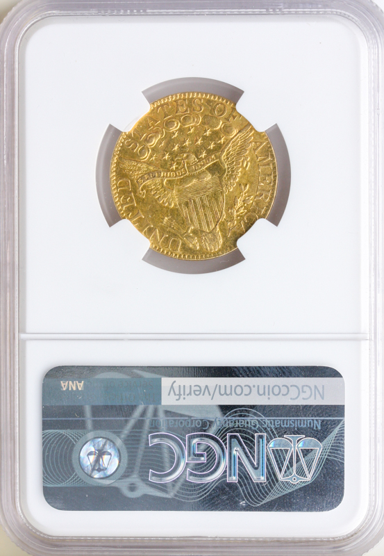 1799 $5 Draped Bust NGC AU55 CAC