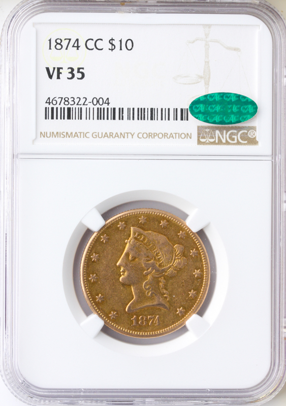 1974-CC $10 Liberty NGC VF35 CAC