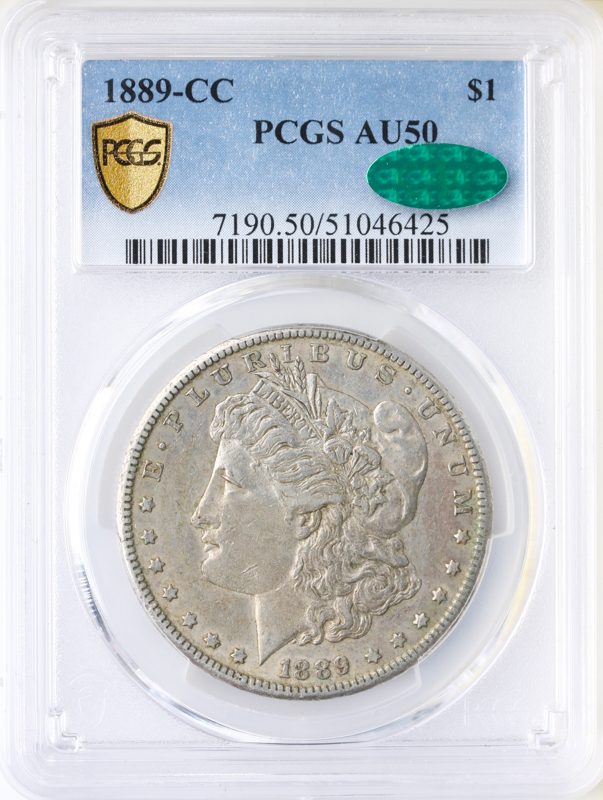 1889-CC MORGAN $1 PCGS AU50 CAC