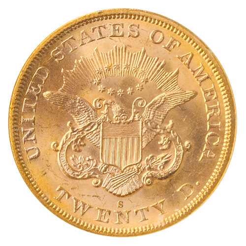 1865-S $20 Liberty Brother Jonathan NGC MS64 CAC