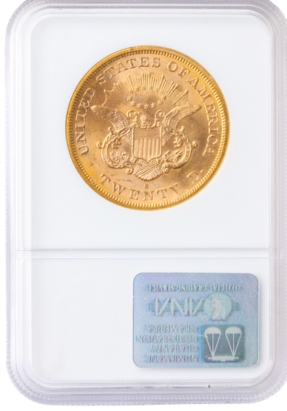 1865-S $20 Liberty Brother Jonathan NGC MS64 CAC