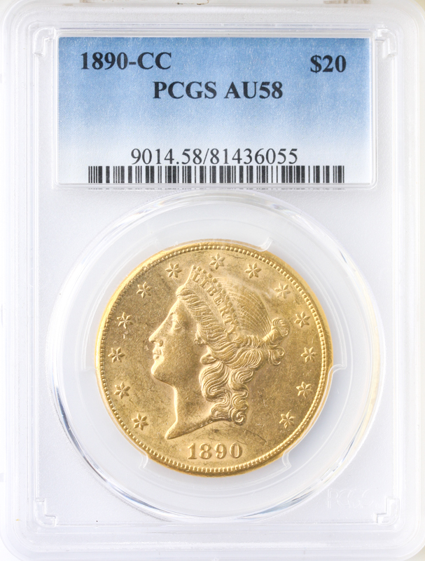 1890-CC $20 Liberty PCGS AU58
