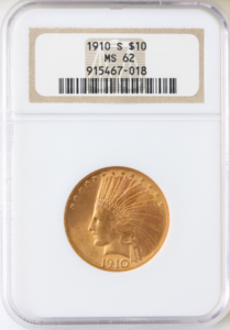 1910-S $10 Indian NGC MS62