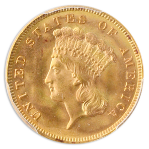 1888 $3 Indian Princess PCGS MS65 CAC +