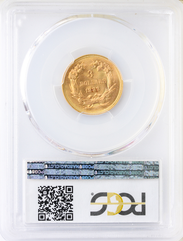 1888 $3 Indian Princess PCGS MS65 CAC +