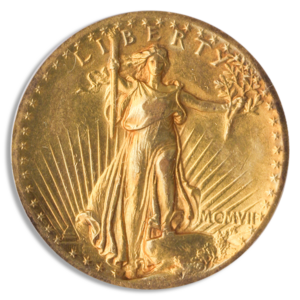 1907 $20 Saint Gaudens High Relief  PCGS AU55