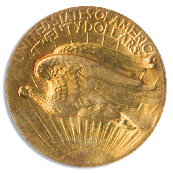 1907 $20 Saint Gaudens High Relief  PCGS AU55