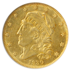 1830 $5 Capped Bust NGC AU58