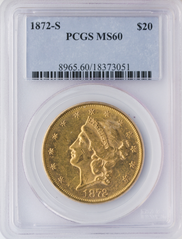 1872-S $20 Liberty PCGS MS60