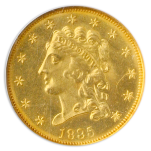 1835 $2.50 Classic NGC MS65