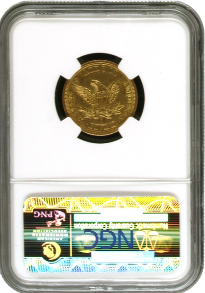 1844-O $5 Liberty NGC AU53 CAC 1844-O $5 Liberty NGC AU53 CAC