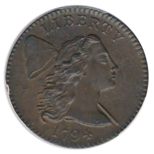 1794 Flowing Hair Cent S-22 PCGS MS65 Brown CAC +