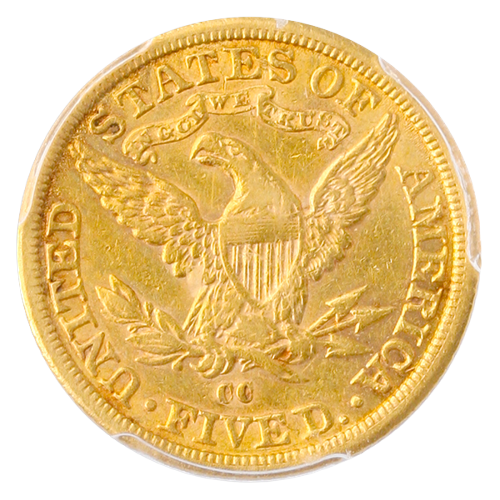 1881-CC $5 Liberty PCGS AU55 CAC