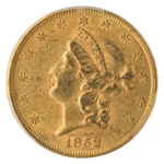 1852 $20 Liberty PCGS AU55 CAC