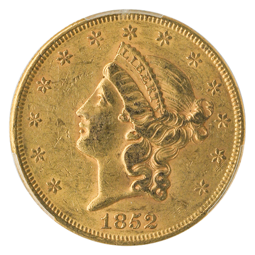 1852 $20 Liberty PCGS AU55 CAC 1852 $20 Liberty PCGS AU55 CAC