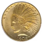 1908 $10 Indian With Motto PCGS MS64 CAC