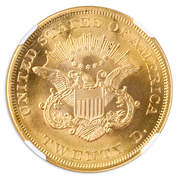 1861 $20 Liberty NGC MS64 CAC