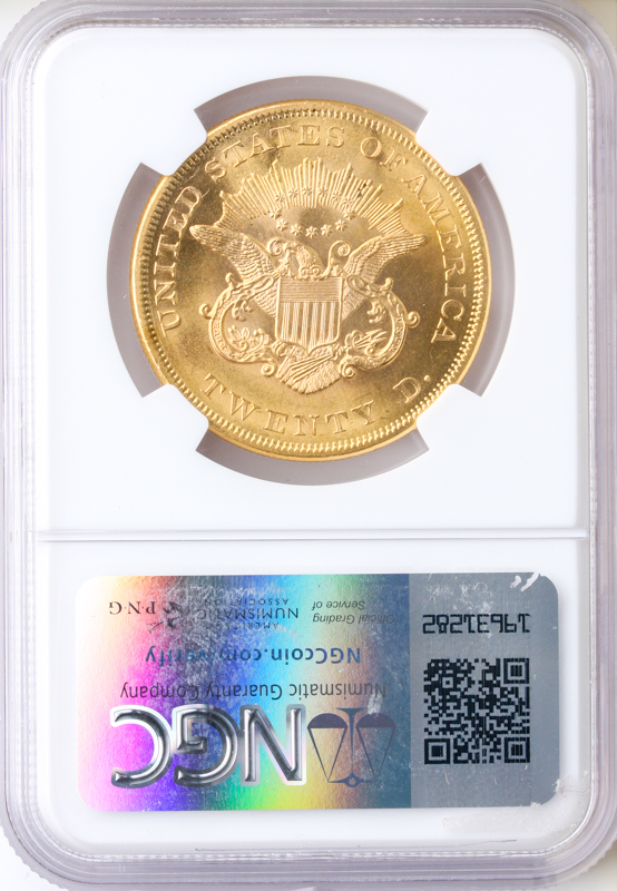 1861 $20 Liberty NGC MS64 CAC