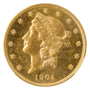1904 $20 Liberty CAC MS62 Proof Like
