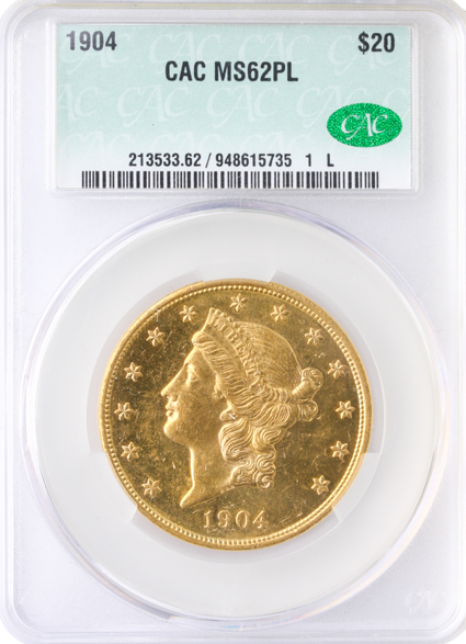 1904 $20 Liberty CAC MS62 Proof Like 1904 $20 Liberty CAC MS62 Proof Like