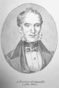 Oval engraved portrait of Christian Gobrecht (1785-1844), third Chief Engraver of the US Mint and designer of the Liberty Head half eagle series.